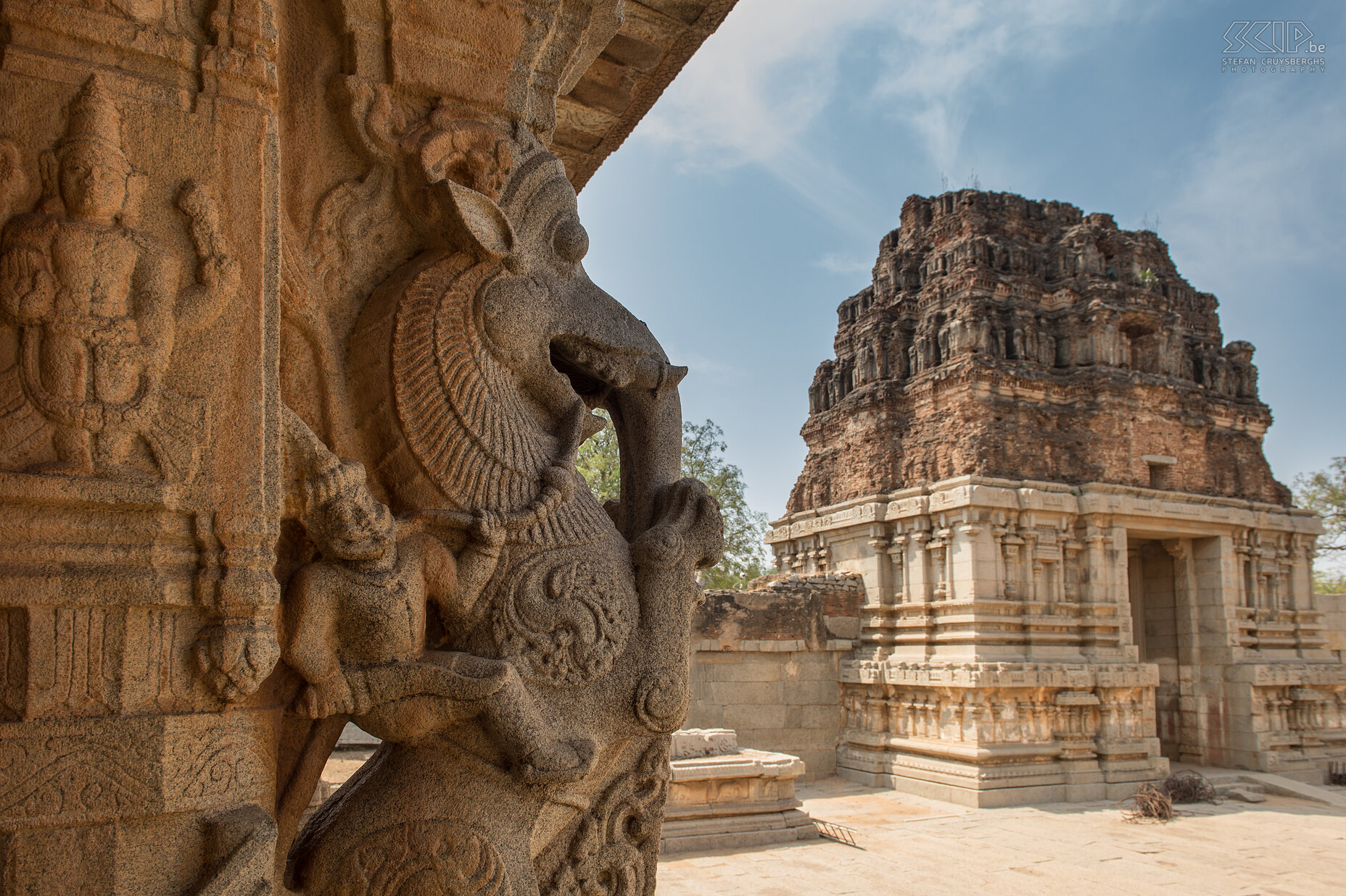 Hampi - Vittala temple The Vittala temple is the undisputed highlight of Hampi and most beautiful architectural showpiece of the Vijayanagara art. The temple was built in the 15th century AD. The large complex houses several temples, pavilions and halls. The halls are decorated with an overwhelming array of sculptures on the giant granite pillars.  Stefan Cruysberghs